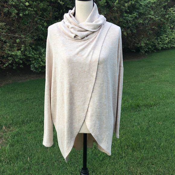 WONDERLAND by Orange Sweaters - WOnderland by Orange Cowl Wrap Tunic Sweater M